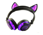 Ymall Kids Wireless Headphones Bluetooth Over Ear with LED Glowing Ymall Kids Headsets for Girls Boys-Purple