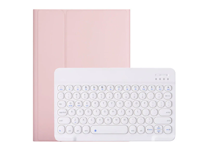 Ymall iPad Keyboard case with Retro Round Keys Ultra-thin Wireless Bluetooth Keyboard for iPad 9.7/10.2/10.5-Pink