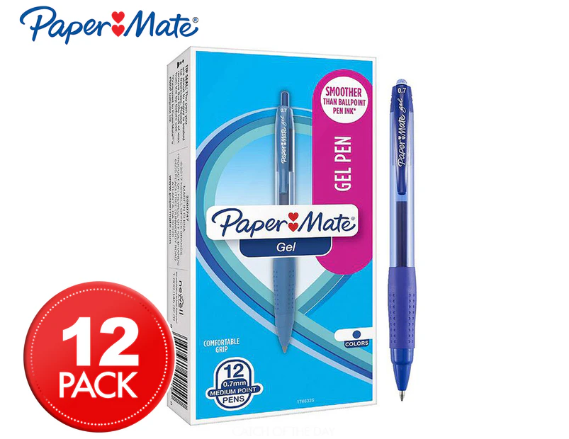 Paper Mate Gel Pens 12-Pack - Blue