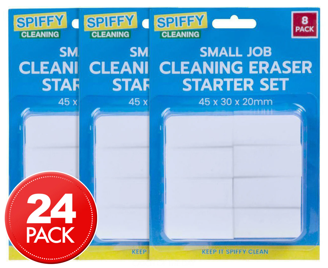 3 x Spiffy Small Job Cleaning Eraser Starter Set 8pk