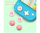 Ymall 4Pcs Cute Cat Paw Claw Thumb Stick Grip Cap Joystick Cover For Nintend Switch or Switch Lite Console-White&Wine Red