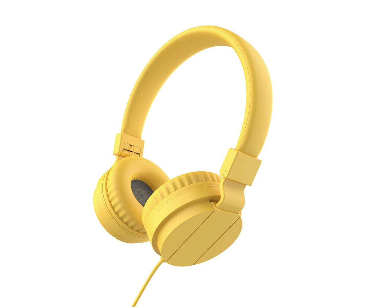 Ymall GS778 Lightweight Stereo Foldable Wired Headphones for Kids Adults Adjustable Headband Headset for Phone/PC-Yellow