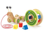 Hape 5-Piece Walk-A-Long Snail Shape Sorter Toy