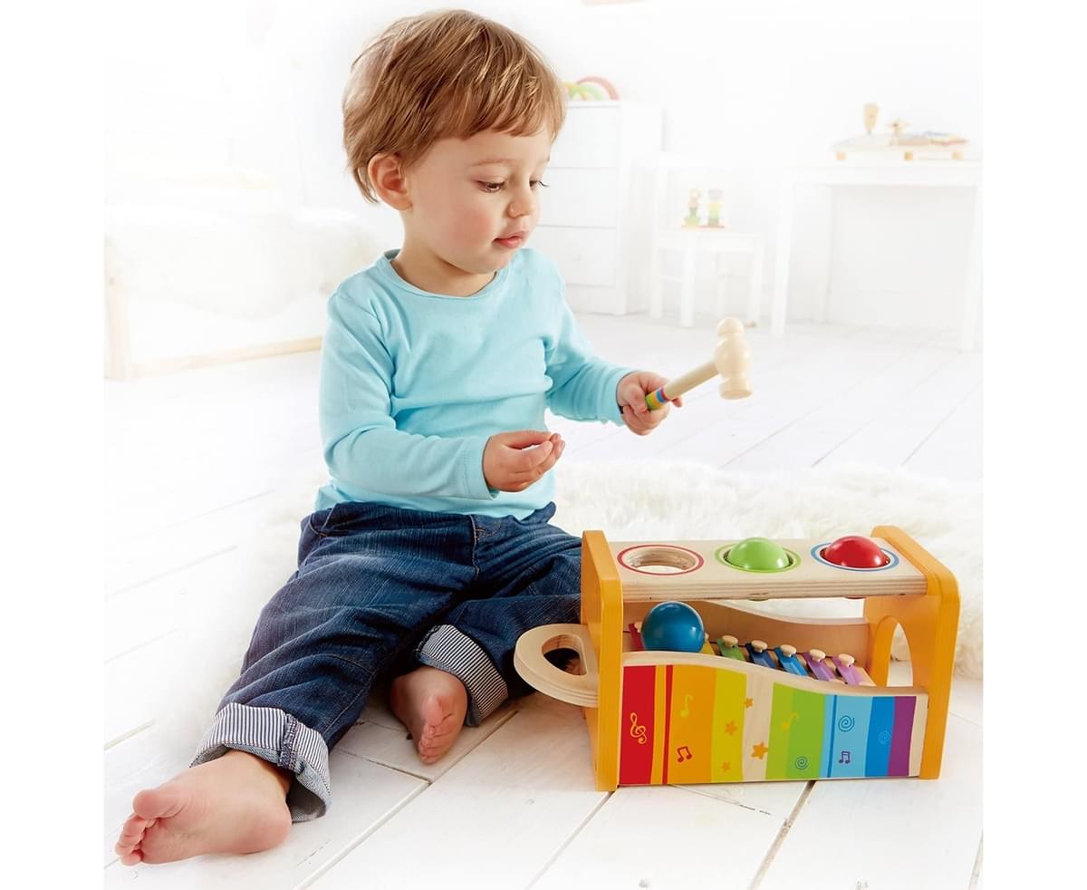 hape early melodies pound and tap bench