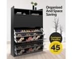 45 Pairs Wood Shoe Cabinet Rack Storage Shelves in Black Finish 8