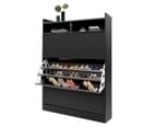 45 Pairs Wood Shoe Cabinet Rack Storage Shelves in Black Finish 9
