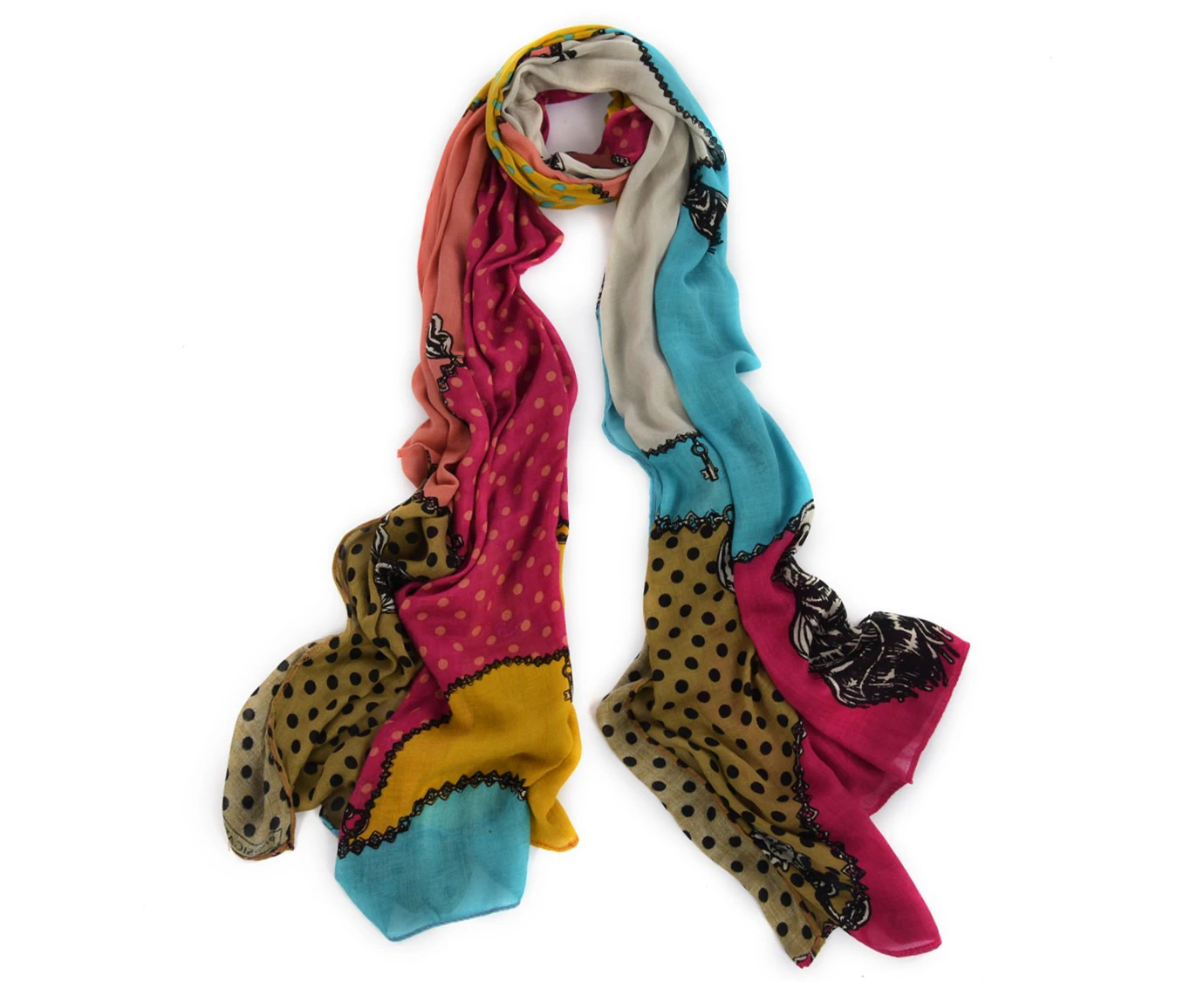 Women Fashion Accessory Vibrant Multicolour Everyday Scarf