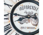 Large Motorcycle Rustic Industrial Style Round Wall Clock, 70cm
