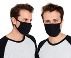 Bonds Washable Cotton Face Masks 3-Pack - Black/White