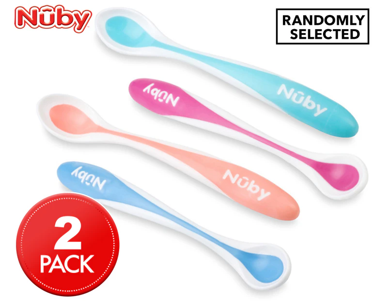 Nuby First Solids Hot Safe Baby Spoons 2pk - Randomly Selected