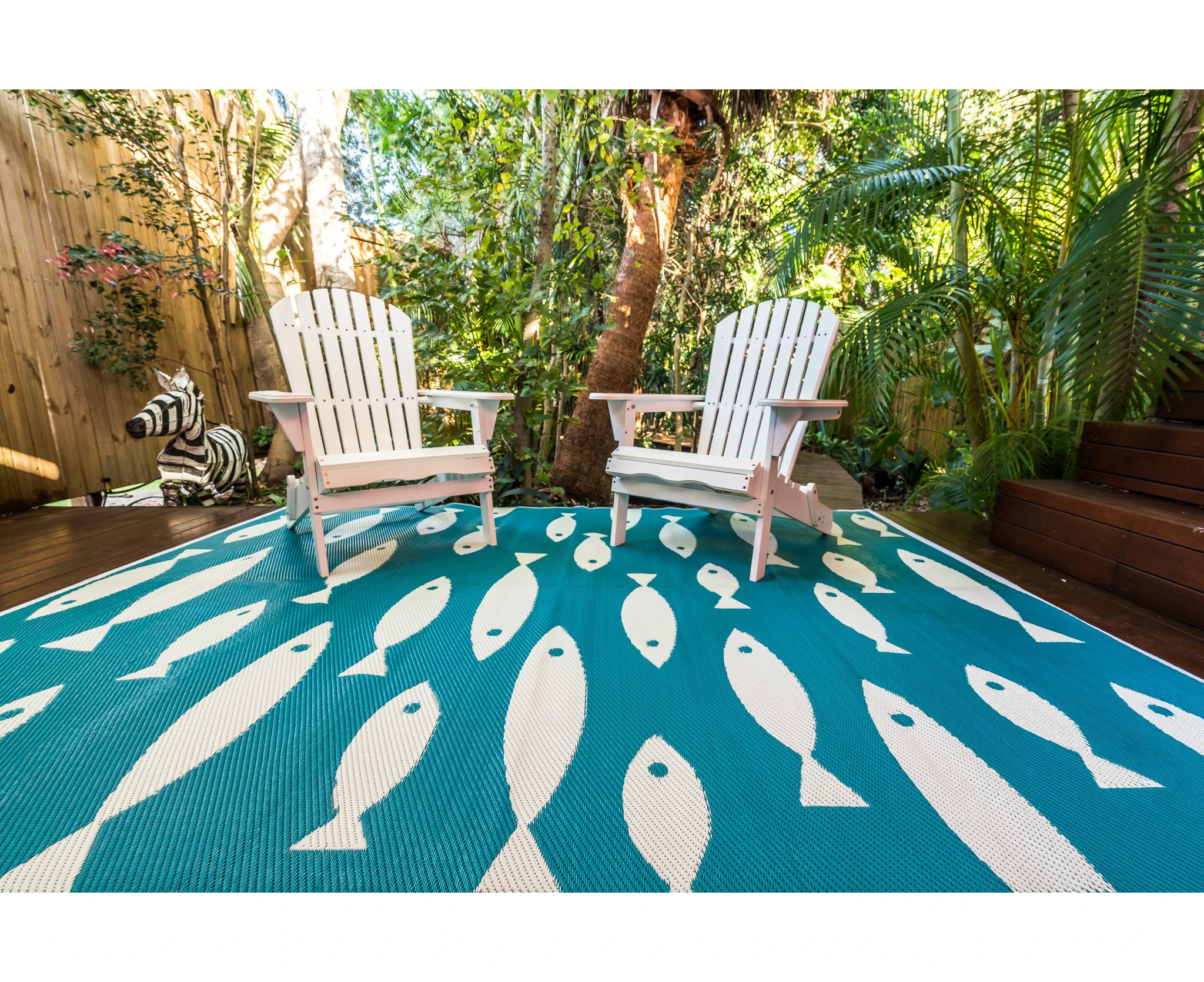 Outdoor Rug - Hamptons Style Schooling Fish