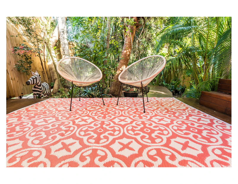 Outdoor Rug - Lisboa Pink and White