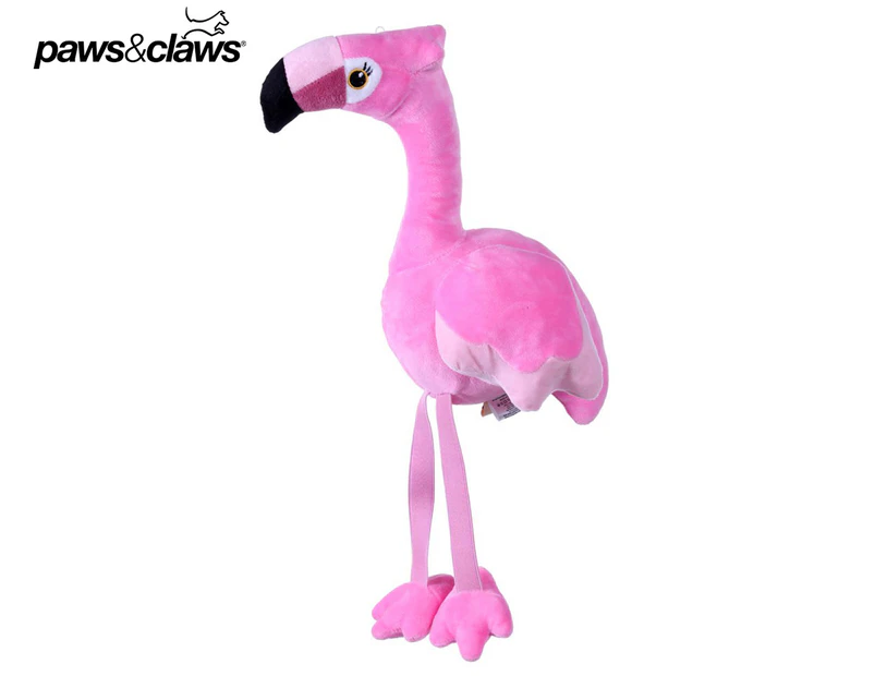 Paws & Claws Who Zoo Stretchy Legs Plush Flamingo Dog Toy