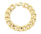 Bevilles 9ct Yellow Gold Solid Curb Bracelet Curb Link