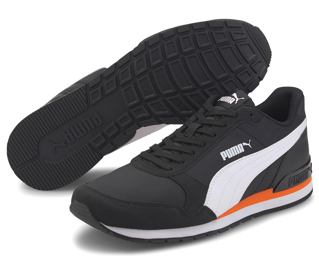 Puma Men's ST Runner V2 NL Sneakers - Black/White/Orange | Catch.com.au