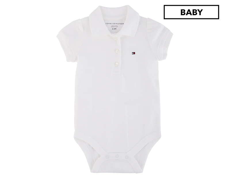 Tommy Hilfiger Baby Girls' Classic Polo Bodysuit - Classic White