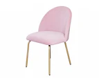 IVY Velvet Makeup Chair - Light pink