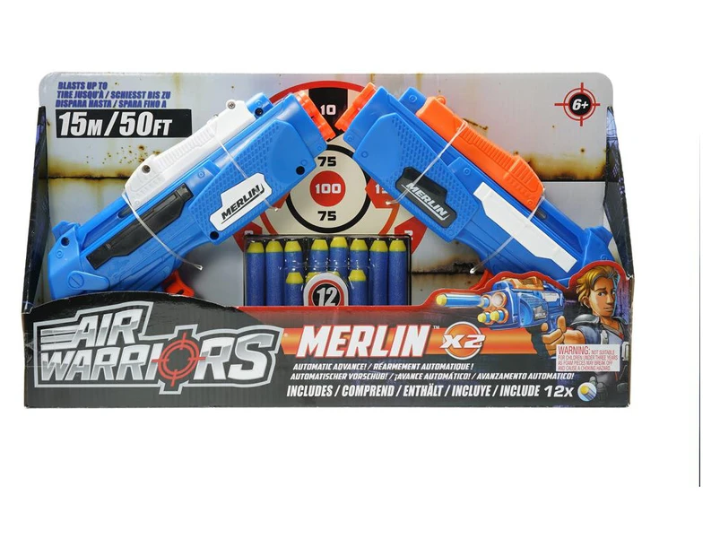 Air Warriors Merlin 2-Pack With 12 Long Distance Darts