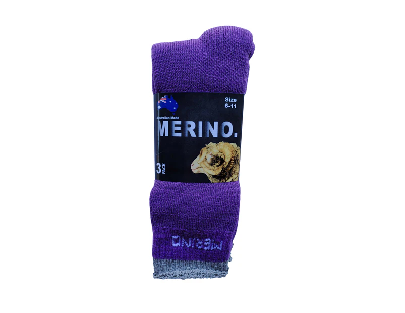Merino Wool Socks - 3 Pack - Purple