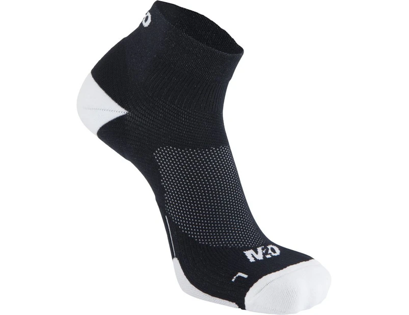 M2O Low Rise 1/4 Cycling and Sports Compression Bike Socks Black/White
