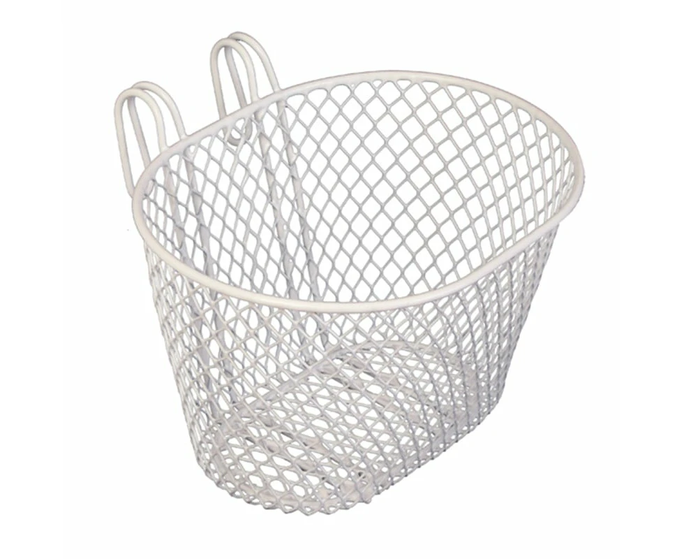 Kids Bitz Hook On Bike Basket - 6 Bright Colours - White