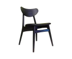 Fin Dining Chair - Black Hardwood Frame, Black PU seat