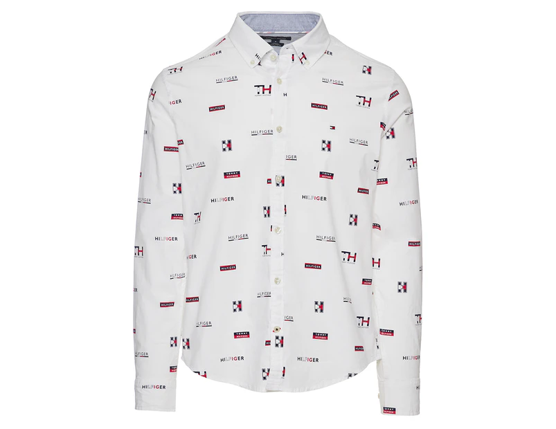 Tommy Hilfiger Men's Critter Toss Print Slim Fit Shirt - Bright White