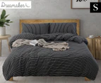 Dreamaker Banjul Cotton Jersey Single Bed Quilt Cover Set - Black/White