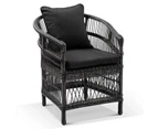 Malawi Outdoor Wicker and Aluminium Dining Chair - Outdoor Chairs - Charcoal