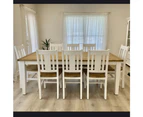 Leura Belle Rustic 8 Seater Rectangle Dining Table and Chairs Setting - Dining Settings -