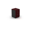 OM MOBILE PEDESTAL 1 File 2 Stationery Drawers W468 x D510 x H685mm Redwood/ Charcoal