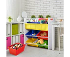 Levede Kids Toy Box Organiser Bookshelf 3 Tier Display Shelf Storage Rack Drawer - White