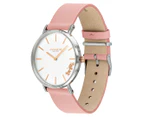 Coach Women's 36mm Perry Leather Watch - Silver White/Blush/Silver