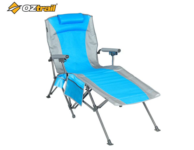 OZtrail Chill Lounge Camp Chair - Blue/Grey
