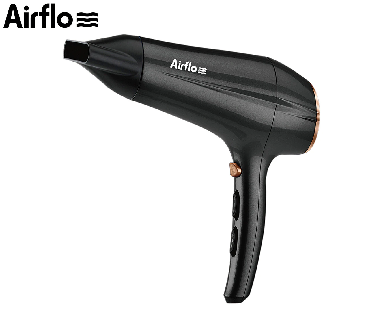 Airflo 2200W Soft Care Professional Styling/Hair Dryer Heat/Cool Blower Black