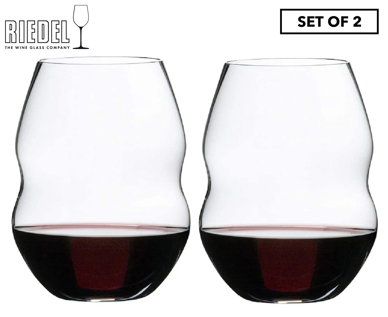 Set of 2 Riedel Swirl Red Wine Glasses