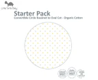 Little Turtle Baby Organic Cotton Jersey Linen Starter Pack - Yellow & Grey Stars