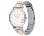 Coach Women's 36mm Perry Stainless Steel Watch - Silver White/RoseGold/Silver