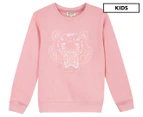 KENZO Girls' Embroidered Tiger Sweater - Light Pink