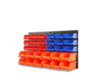 30Pc Workshop Parts Bins Wall Mounted Storage Tool Box Organiser Board Tray Rack