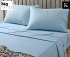 The Big Sleep Daisy Printed Microfibre King Bed Sheet Set - Blue 1