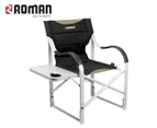 Roman Wave Arm Chair - Black/White