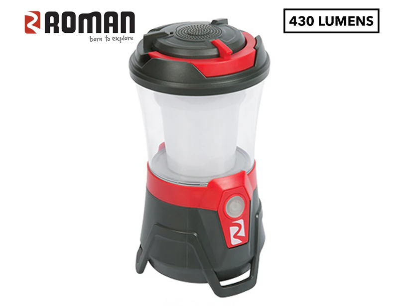 Roman Rechargeable LED Lantern w/ Bluetooth Speaker - Black/Red