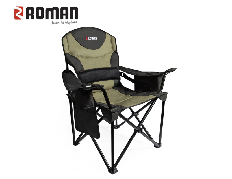 Roman Lumbar Support Chair - Green/Black