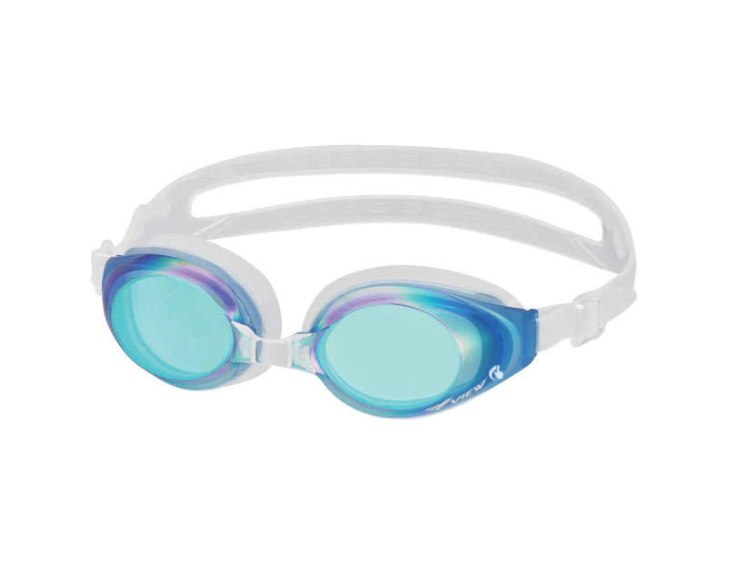 VIEW Swipe Anti-Fog Silicone Mirror Fitness Swimming Goggles - Blue/Emerald