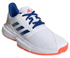 Adidas Boys' CourtJam Sneakers - Cloud White/Collegiate Royal/Solar Red