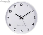 Cooper & Co. 30cm Anderson Silent Movement Round Wall Clock - White
