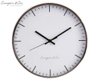 Cooper & Co. 30cm Nelson Silent Movement Round Wall Clock - Copper/White