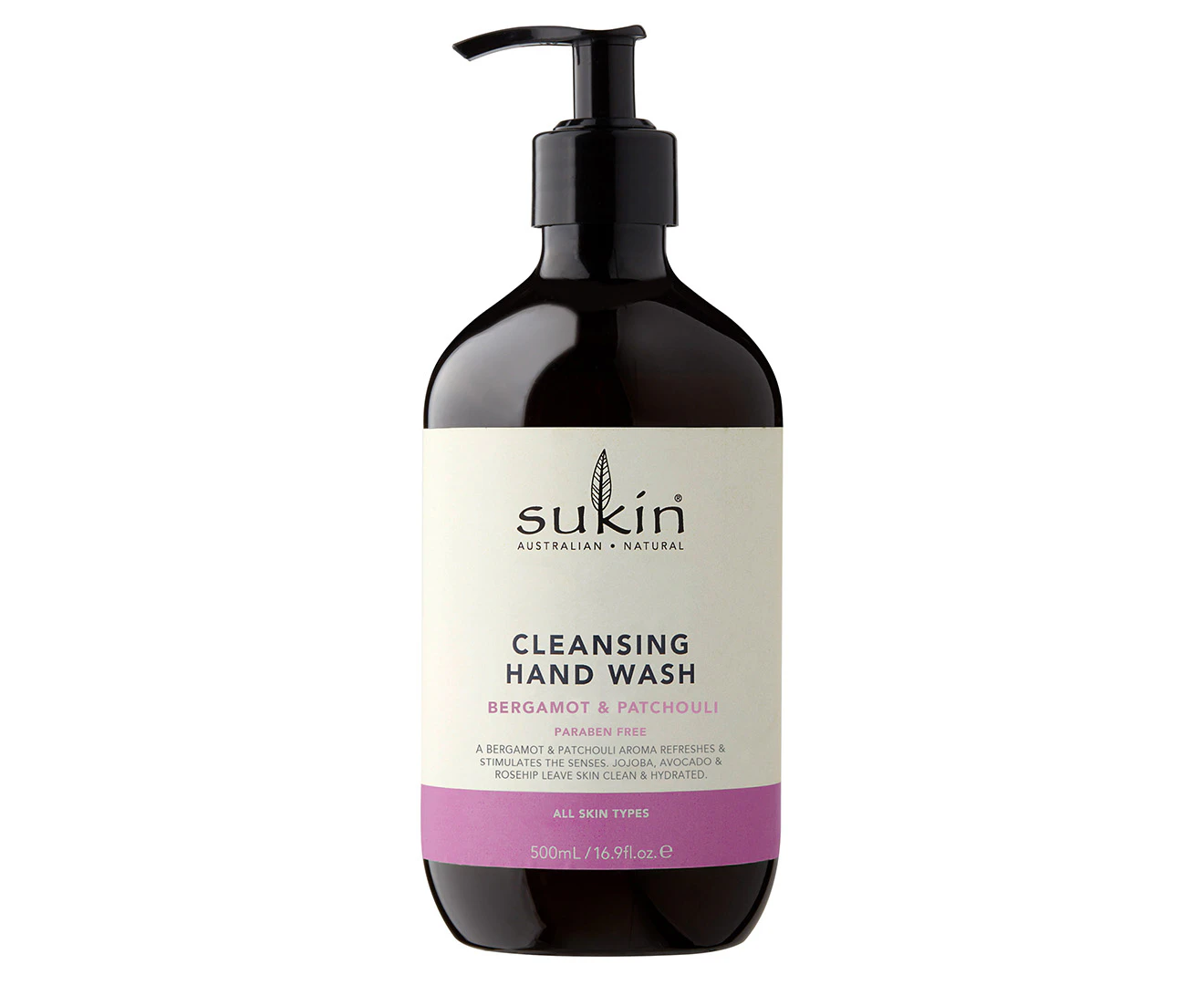 Sukin Cleansing Hand Wash Bergamot & Patchouli 500mL