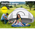 Mountview Pop Up Tent Camping Beach Tents 4 Person Portable Hiking Shade Shelter - Grey